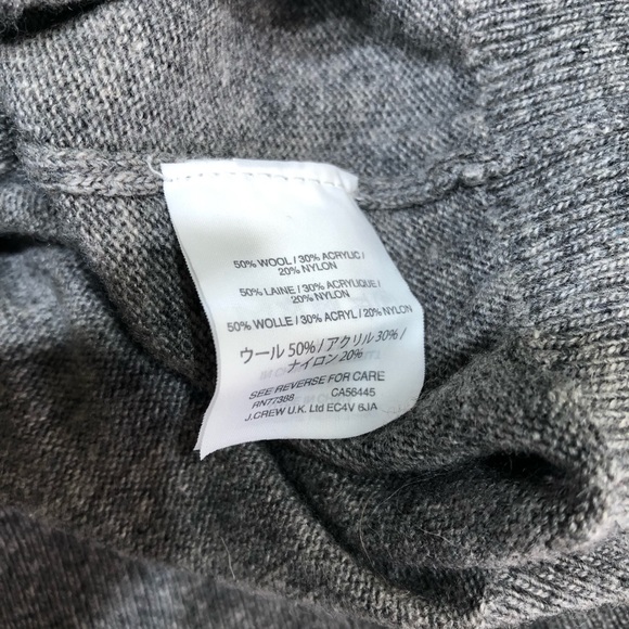J. Crew Ruffle Sleeve Gray Oversized Wool Blend Sweater Small - Picture 5 of 6
